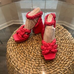 Marble Braided Block Heel Sandal